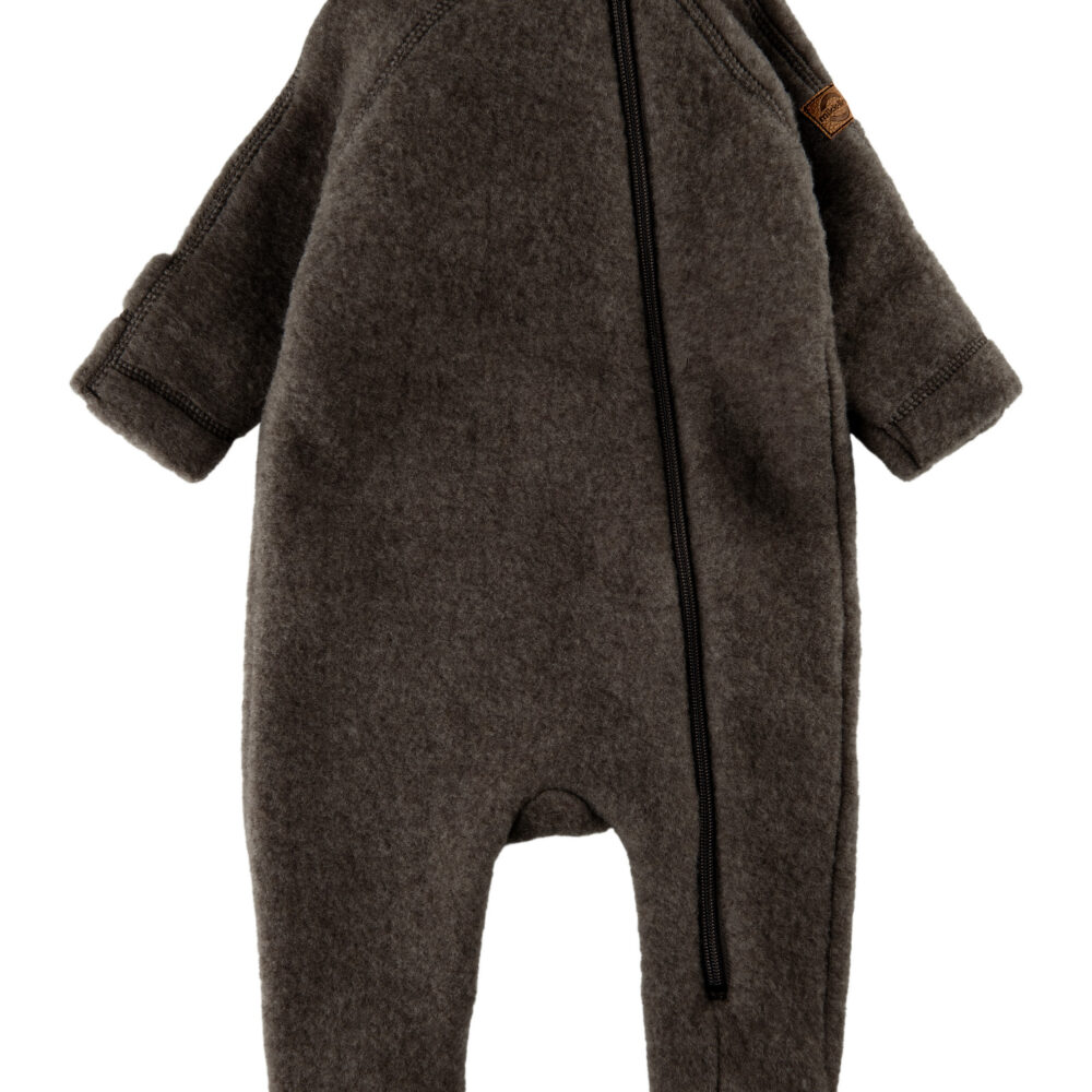 Meriinofliisist kombe kõrvadega - Dark Brown Melange - Image 2