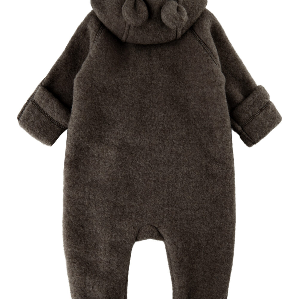 Meriinofliisist kombe kõrvadega - Dark Brown Melange - Image 3