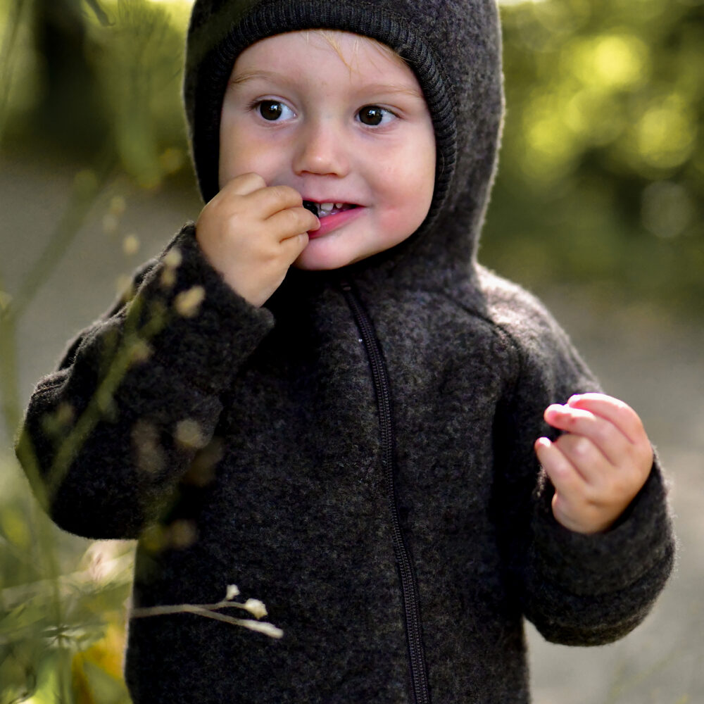 Meriinofliisist kombe kõrvadega - Dark Brown Melange - Image 11