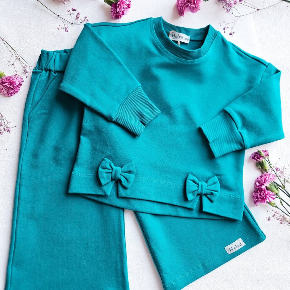 Dressikomplekt - Meresinine (laiade pükstega) 💚