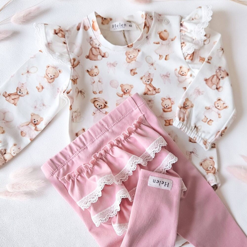 Legginsid - Heleroosa volangidega