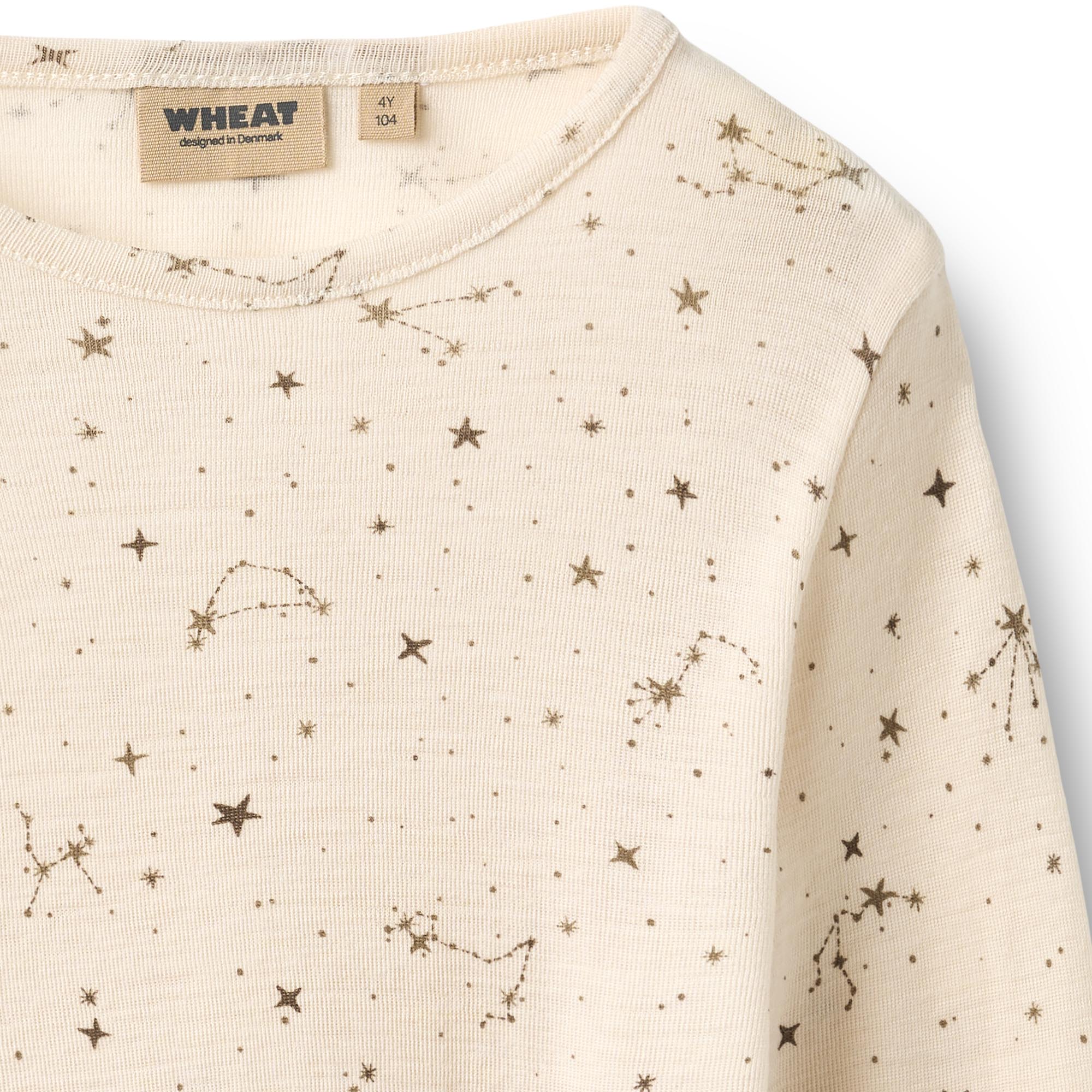 Wheat Alfie pikkade varrukatega meriinovillane pluus – Eggshell Stars - Pilt 2
